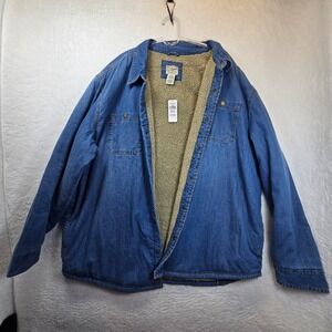 New LL Bean Mens XXL Heritage Sherpa Lined Jacket Chore Shacket Winter Outdoor